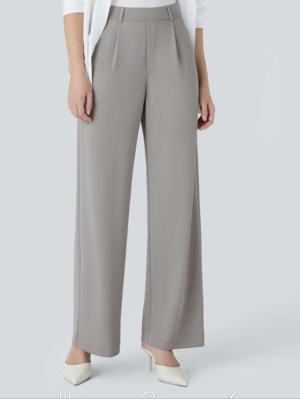 HALARA Gray High-Rise Pants Mediun Petite